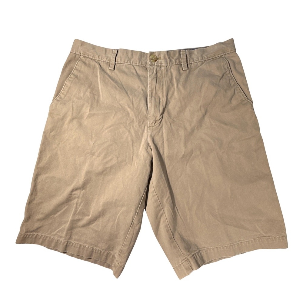 Banana Republic Emerson Shorts Mens 34 Tan Khaki‎ Chino Cotton Flat Front Casual